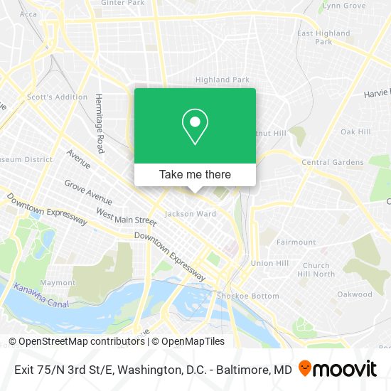 Exit 75/N 3rd St/E map