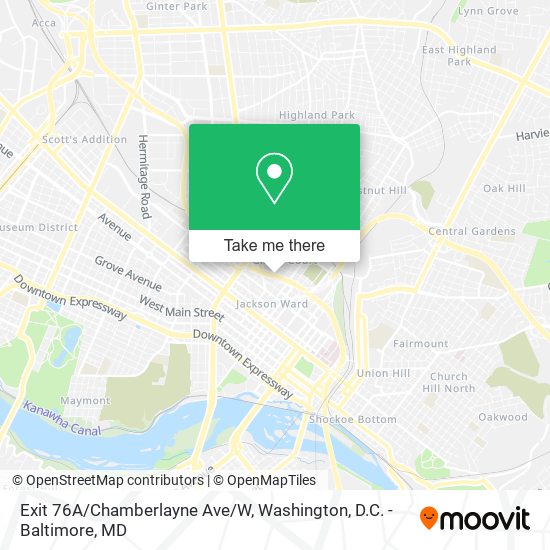 Mapa de Exit 76A/Chamberlayne Ave/W