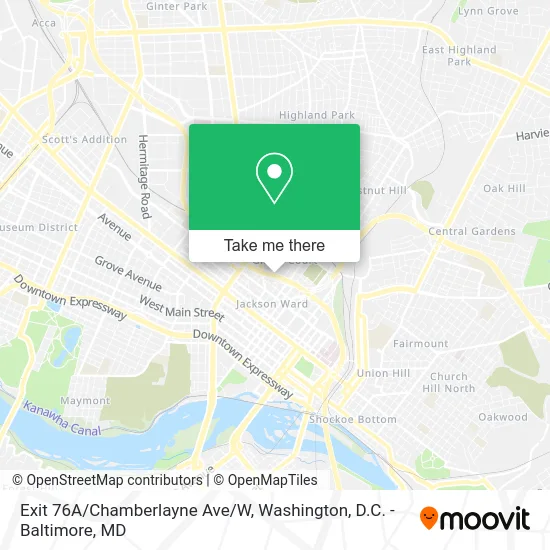 Exit 76A/Chamberlayne Ave/W map