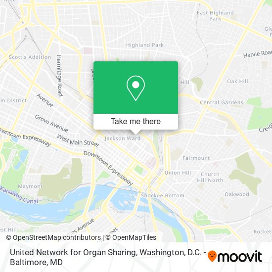 Mapa de United Network for Organ Sharing