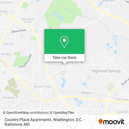 Mapa de Country Place Apartments