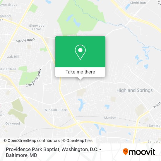 Providence Park Baptist map