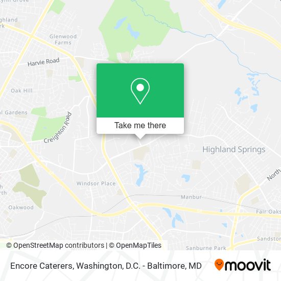 Encore Caterers map