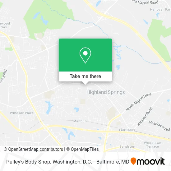 Pulley's Body Shop map