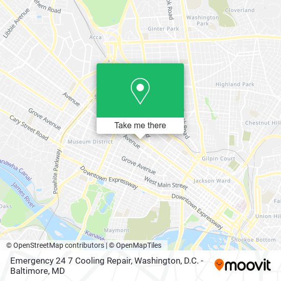 Emergency 24 7 Cooling Repair map
