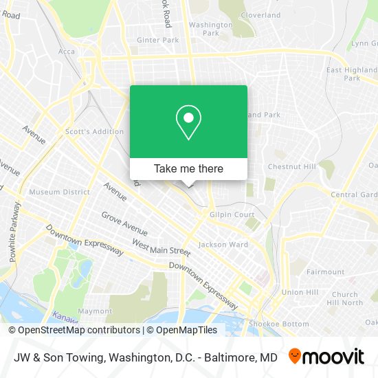 JW & Son Towing map