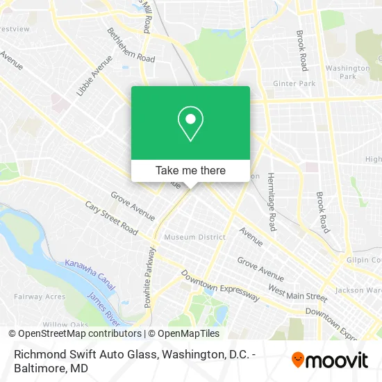 Mapa de Richmond Swift Auto Glass