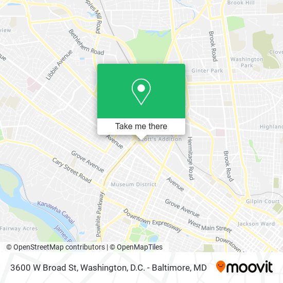Mapa de 3600 W Broad St