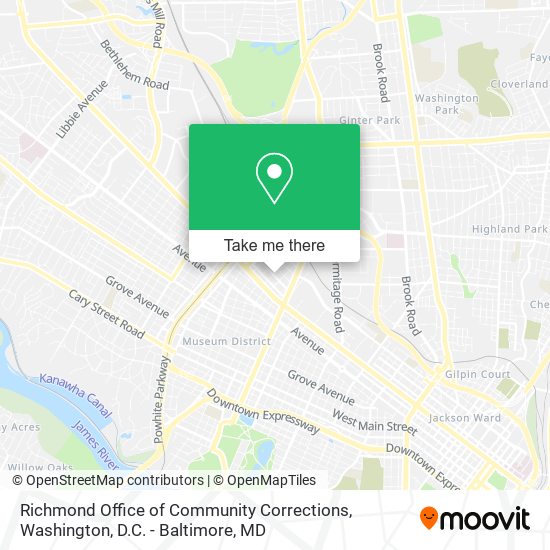 Richmond Office of Community Corrections map
