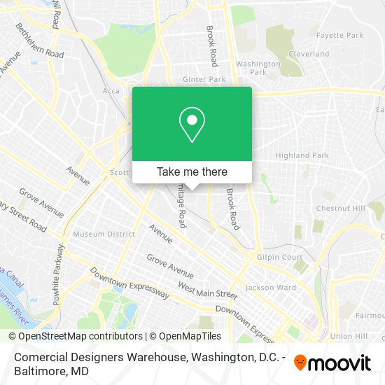 Comercial Designers Warehouse map