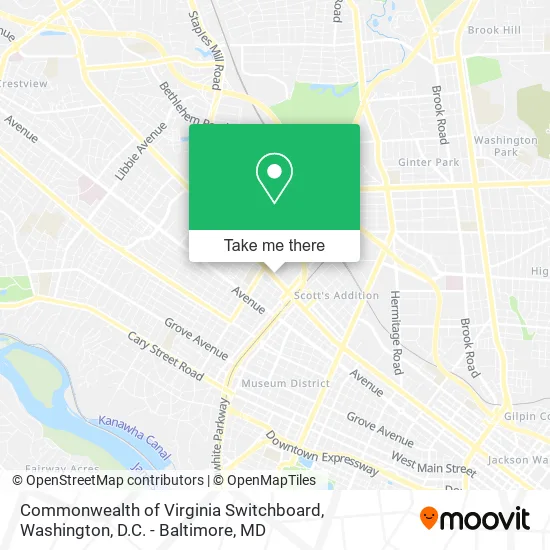 Mapa de Commonwealth of Virginia Switchboard