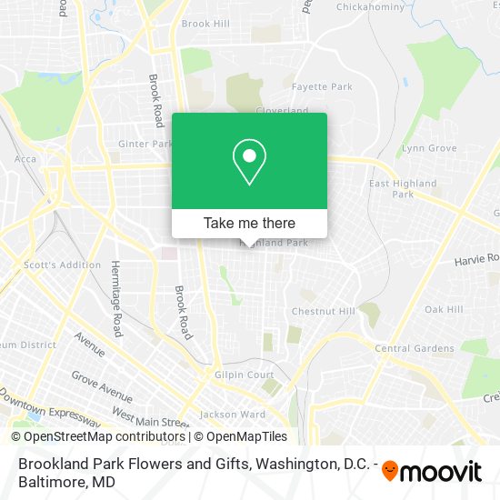Brookland Park Flowers and Gifts map