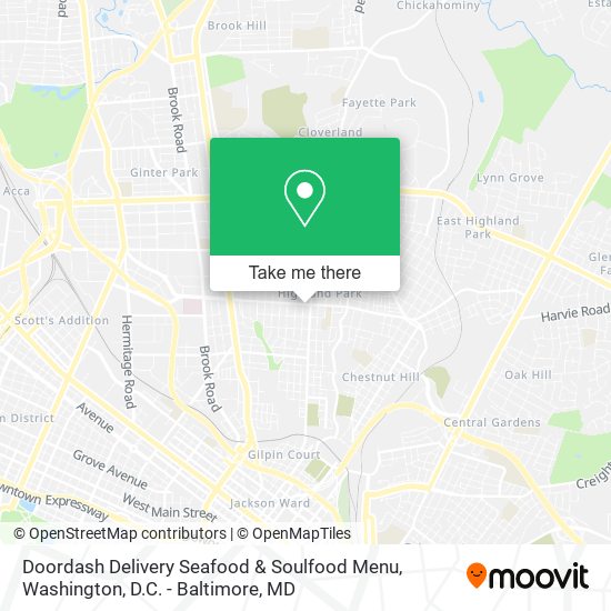 Mapa de Doordash Delivery Seafood & Soulfood Menu