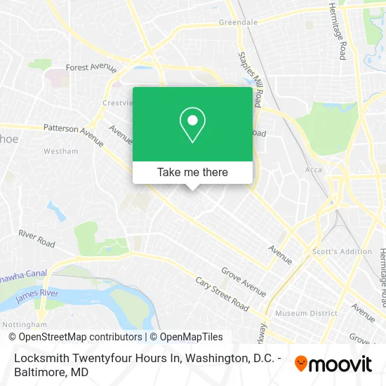 Locksmith Twentyfour Hours In map