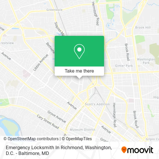 Emergency Locksmith In Richmond map