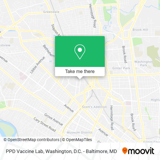 PPD Vaccine Lab map