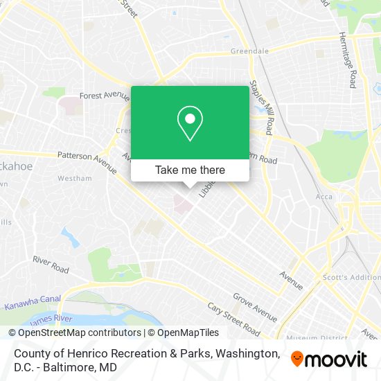 County of Henrico Recreation & Parks map