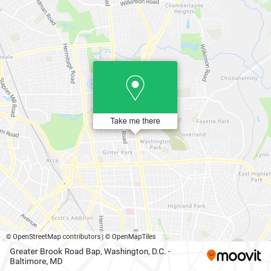 Greater Brook Road Bap map