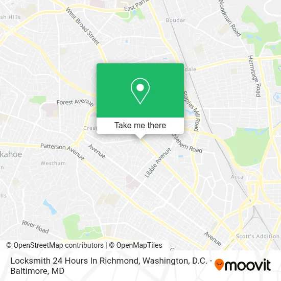 Locksmith 24 Hours In Richmond map