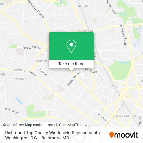 Mapa de Richmond Top Quality Windshield Replacements