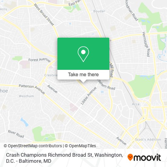 Mapa de Crash Champions Richmond Broad St