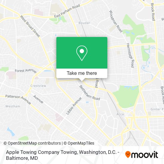 Apple Towing Company Towing map
