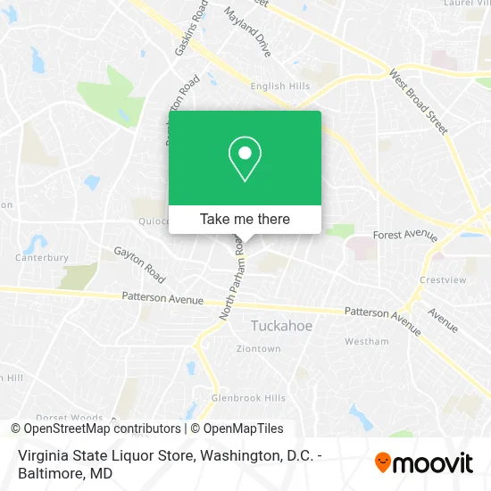 Virginia State Liquor Store map
