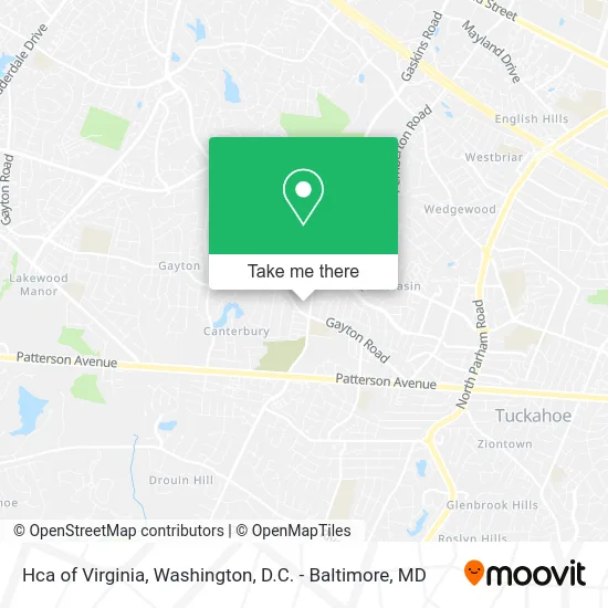 Hca of Virginia map