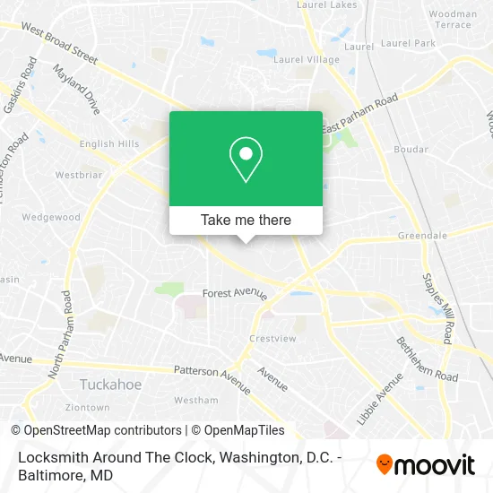 Locksmith Around The Clock map
