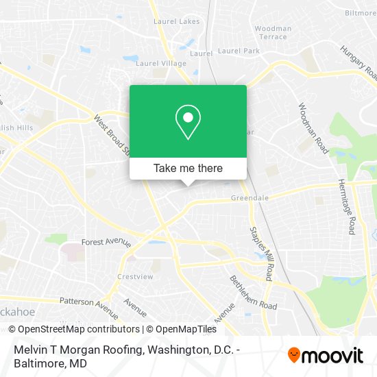 Melvin T Morgan Roofing map