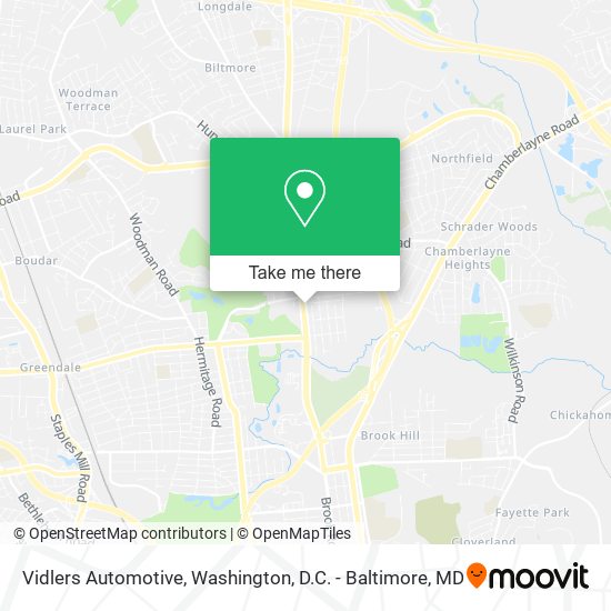 Vidlers Automotive map