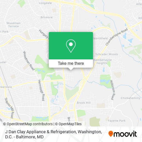 J Dan Clay Appliance & Refrigeration map