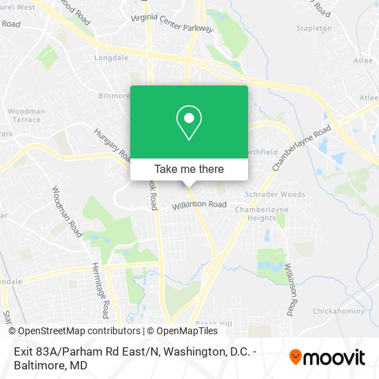 Mapa de Exit 83A/Parham Rd East/N