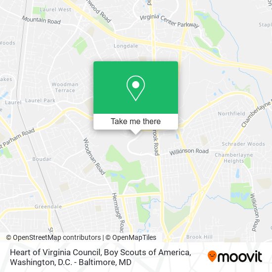 Heart of Virginia Council, Boy Scouts of America map