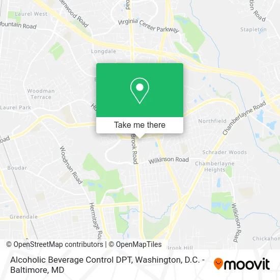 Alcoholic Beverage Control DPT map