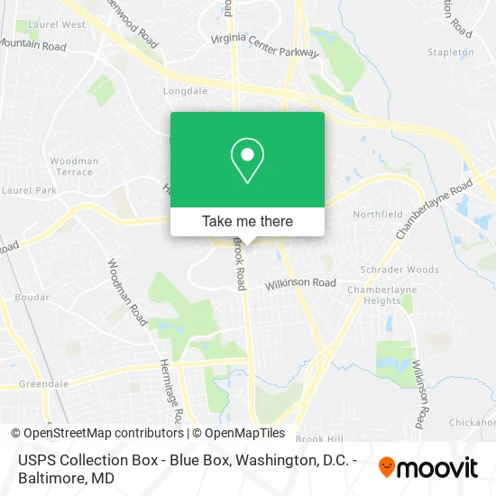 Mapa de USPS Collection Box - Blue Box