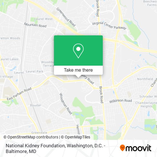 Mapa de National Kidney Foundation