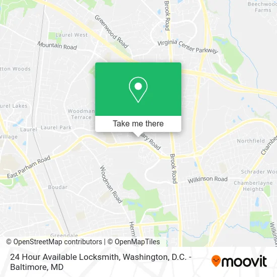 24 Hour Available Locksmith map