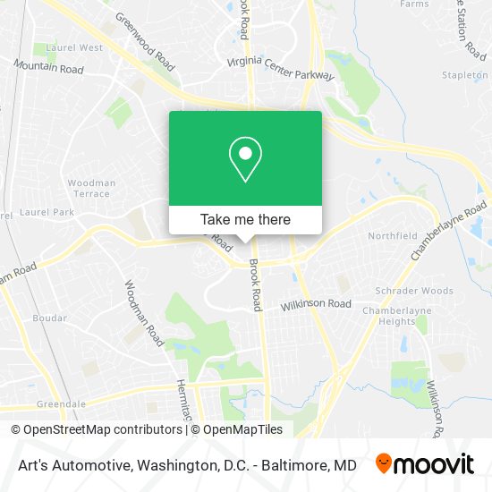 Mapa de Art's Automotive