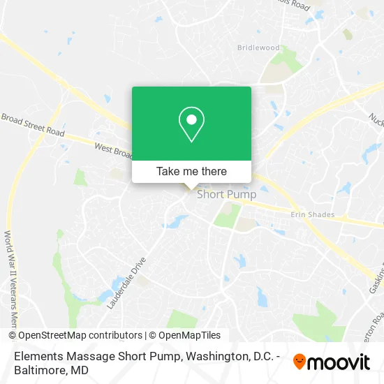 Mapa de Elements Massage Short Pump