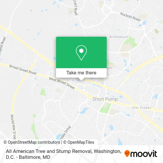 All American Tree and Stump Removal map