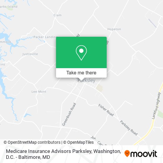 Mapa de Medicare Insurance Advisors Parksley