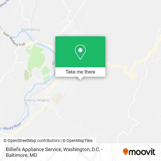 Billiel's Appliance Service map