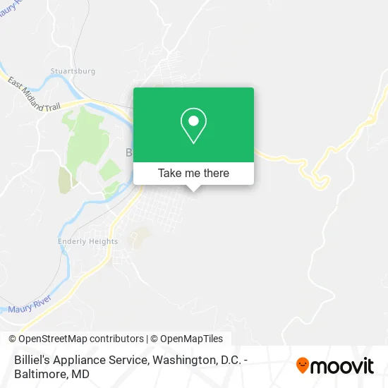 Mapa de Billiel's Appliance Service