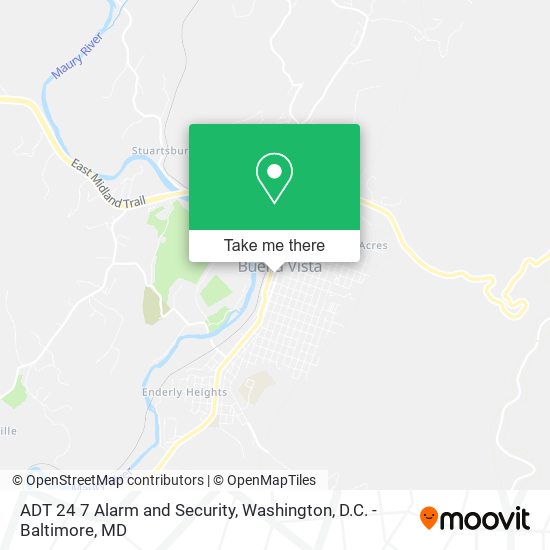 Mapa de ADT 24 7 Alarm and Security