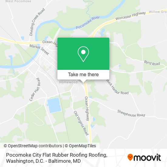Mapa de Pocomoke City Flat Rubber Roofing Roofing