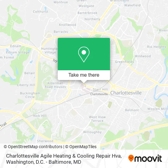 Charlottesville Agile Heating & Cooling Repair Hva map