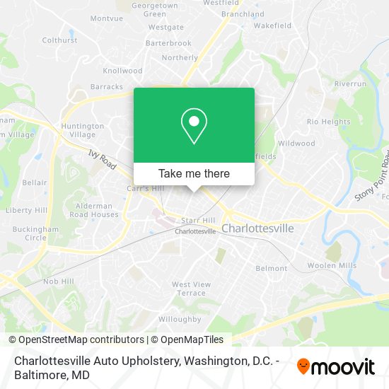 Charlottesville Auto Upholstery map