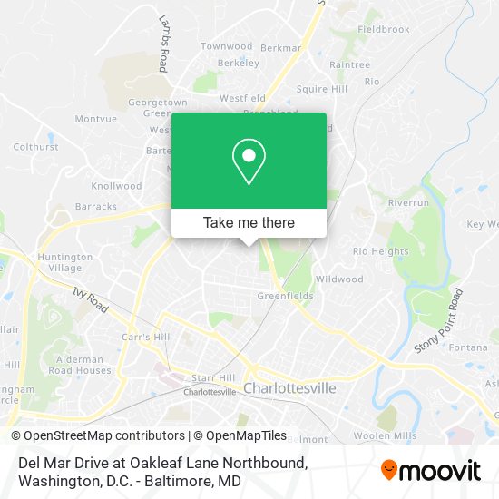 Del Mar Drive at Oakleaf Lane Northbound map