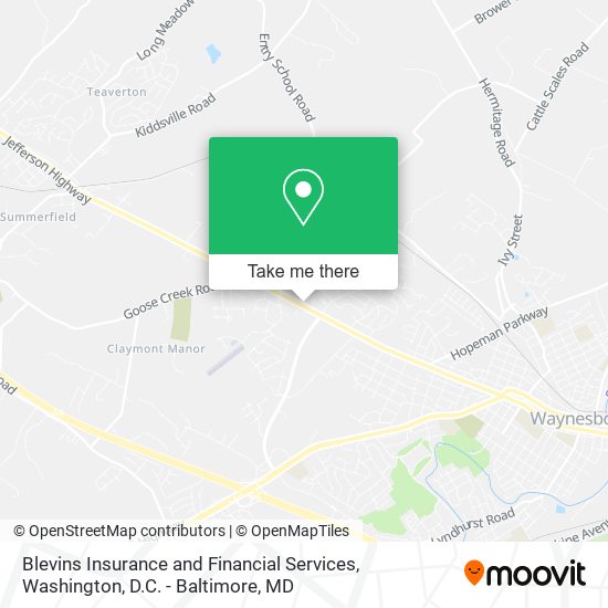 Blevins Insurance and Financial Services map